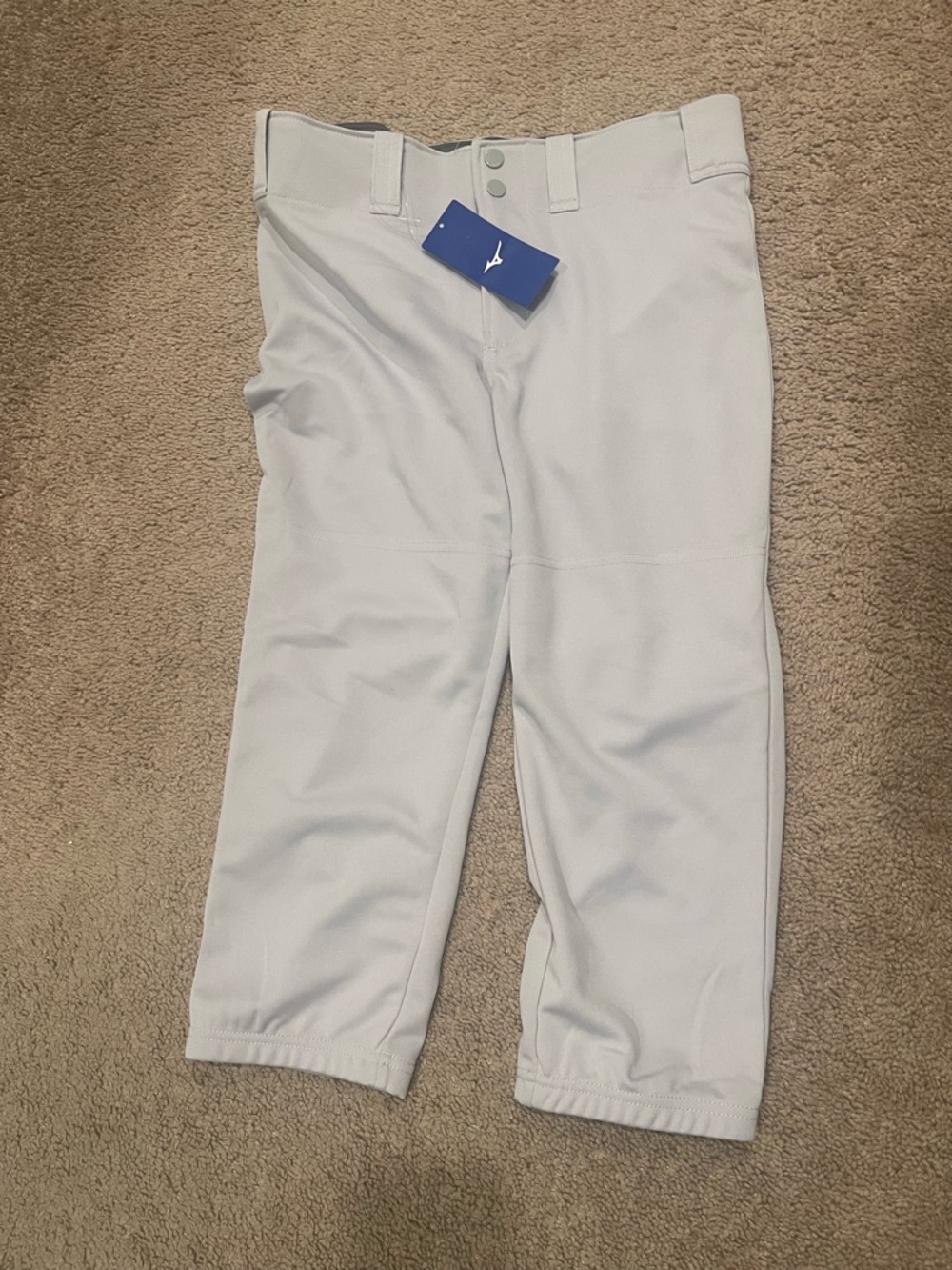 Mizuno Light Gray Softball/Baseball Pants with Blue Tag